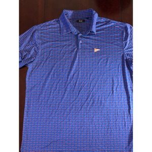 Breezy Golf Have A Day Polo Shirt Mens XL Blue Orange Performance Short Sleeve